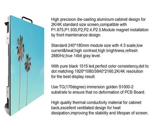 P2.5 İç Mekan LED Video Duvar Panelleri 1R1G1B 14-16 Bit Gri Ölçek 96 * 72 Çözünürlük